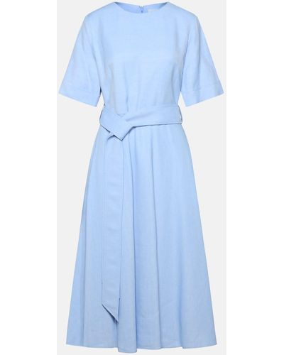 P.A.R.O.S.H. 'raisa' Linen Blend Dress - Blue