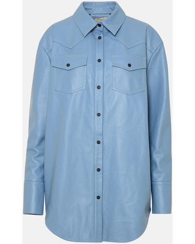 The Mannei Leather Shirt - Blue