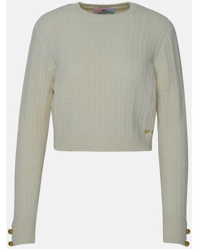 Chiara Ferragni Ivory Wool Blend Sweater - Green