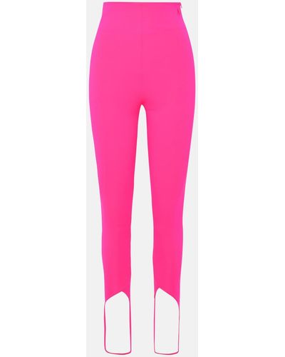 Red Fox Vivid Hot Pink Fuchsia Skinny Casual Dress Pants, Super Comfy  Moleton Stretch Jeggings Legging Cotton Yoga Pants for Tall Plus Women 