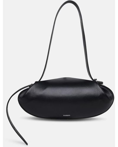 Yuzefi Leather Baton Crossbody Bag - Black