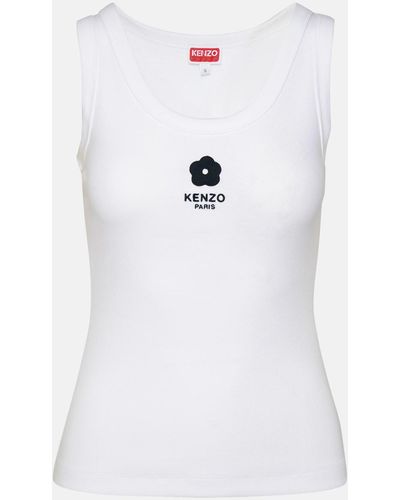 KENZO Cotton Blend Tank Top - White