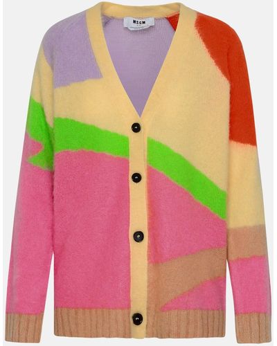 MSGM Color Wool Blend Cardigan - Pink