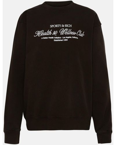 Sporty & Rich Cotton Sweatshirt - Black