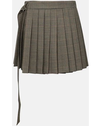 Ami Paris 'kilt' Wool Miniskirt - Gray