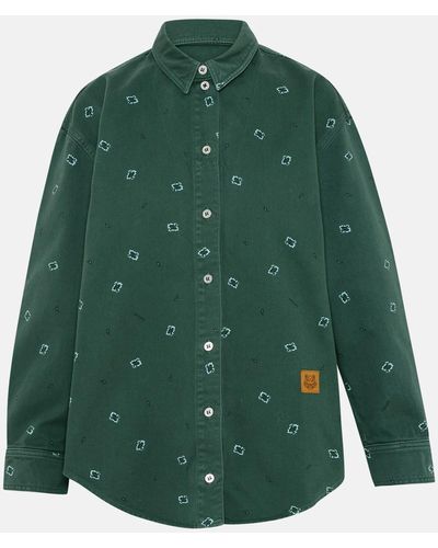 KENZO Cotton Denim Shirt - Green
