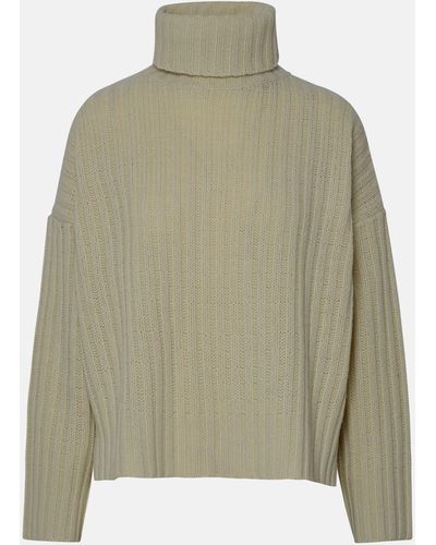360cashmere 'angelica' Turtleneck Sweater In Ivory Cashmere Blend - Green