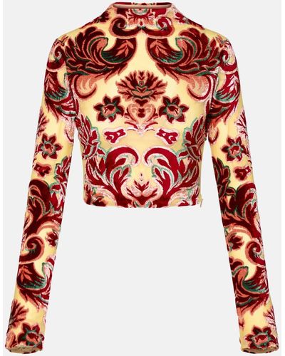 Etro Color Viscose Blend Top - Red