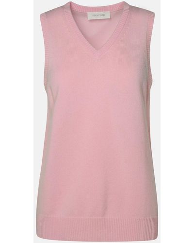 Sportmax Vest In Cashmere Blend - Pink