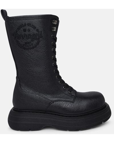Chiara Ferragni 'ghirls' Hammered Leather Amphibious Boots - Black