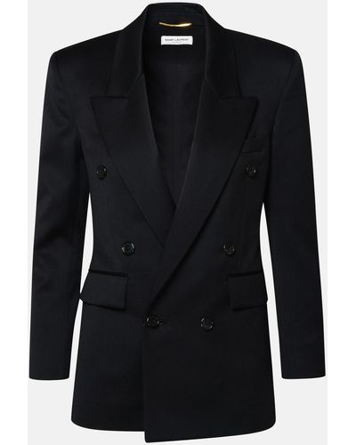 Saint Laurent Cotton Blazer Jacket - Black