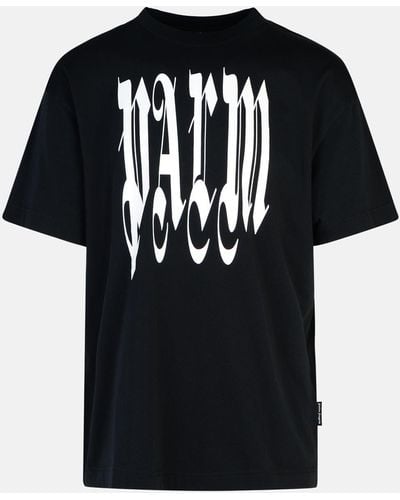 Palm Angels 'gothic Palm' Cotton T-shirt - Black