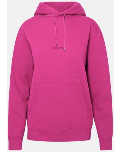 Saint Laurent Fuchsia Cotton Sweatshirt - Pink