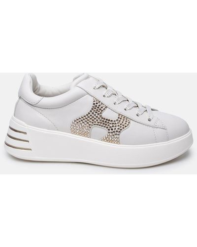 Hogan Beige Leather Sneakers - White