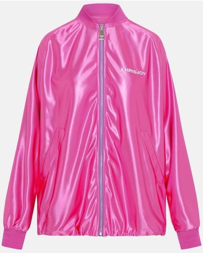 Khrisjoy Fuchsia Polyester Sweatshirt - Pink
