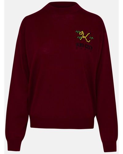 KENZO Burgundy Wool Sweater - Red