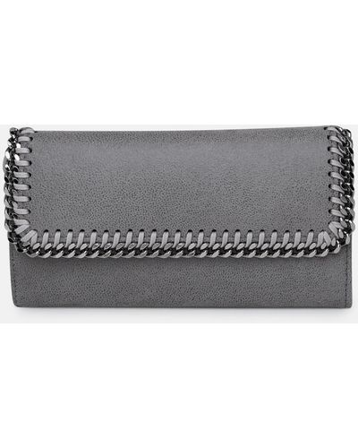 Stella McCartney Recycled Polyester Falabella Continental Wallet - Gray