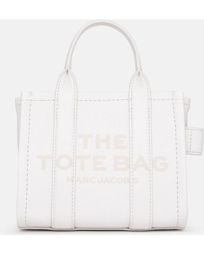 Marc Jacobs Ivory Leather Micro Tote Bag - White