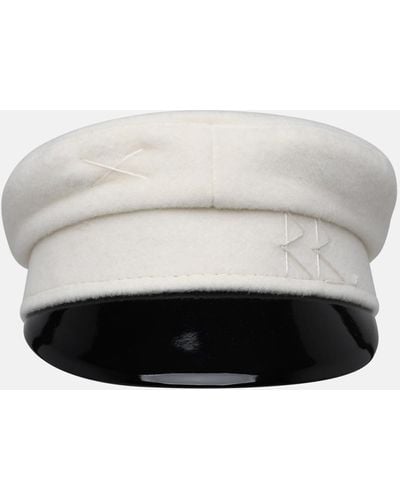 Ruslan Baginskiy Baker Boy Ivory Wool Hat - White