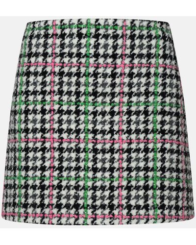 MSGM Multicolored Wool Skirt - Gray
