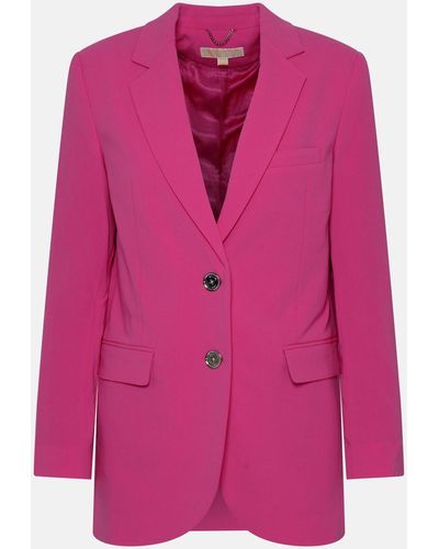 MICHAEL Michael Kors Fuchsia Triacetate Blend Blazer Jacket - Pink