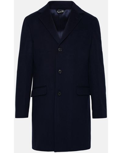 Brian Dales Blue Wool Blend Coat