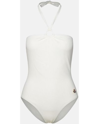 Moncler One-piece Swimsuit In Polyamide Blend - White
