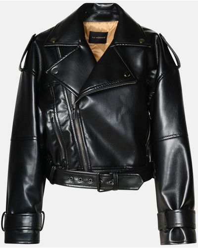 ANDAMANE 'nova' Biker Jacket In Imitation Leather - Black