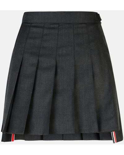Thom Browne '120's' Dark Wool Miniskirt - Black