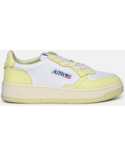 Autry 'medalist' Leather Sneakers - Yellow
