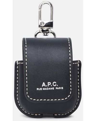A.P.C. Leather Airpod Case - Blue