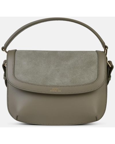 A.P.C. 'sarah' 'mini' Light Leather Bag - Gray