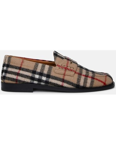 Burberry Wool Felt Loafers - Brown