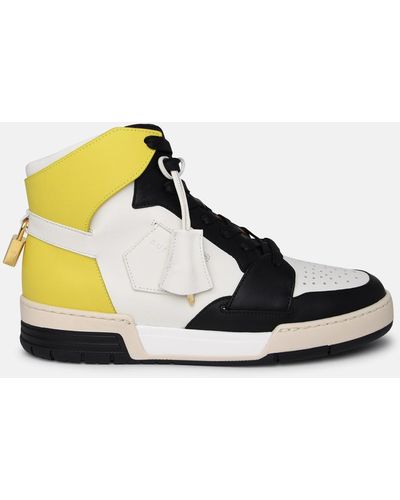 Buscemi 'air Jon' And Yellow Leather Sneakers - Metallic