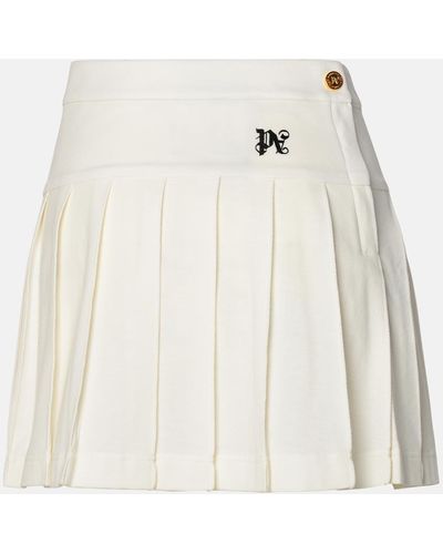 Palm Angels Cotton Miniskirt - Natural