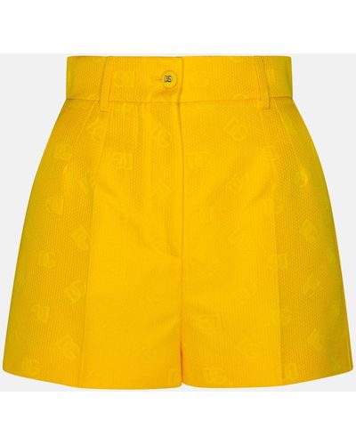 Dolce & Gabbana Cotton Blend Shorts - Yellow