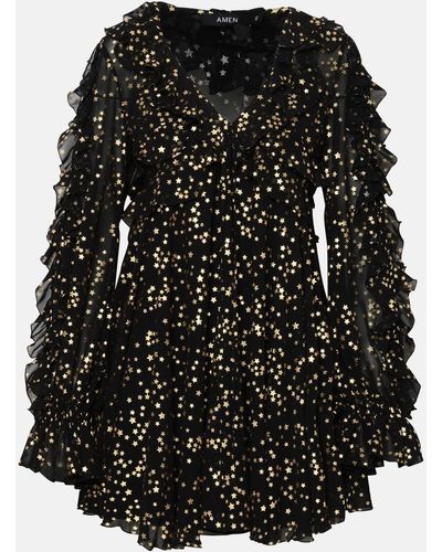 Amen Polyester Chiffon Dress - Black