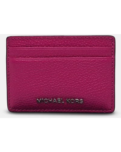 MICHAEL Michael Kors 'jet Set' Leather Card Holder - Purple