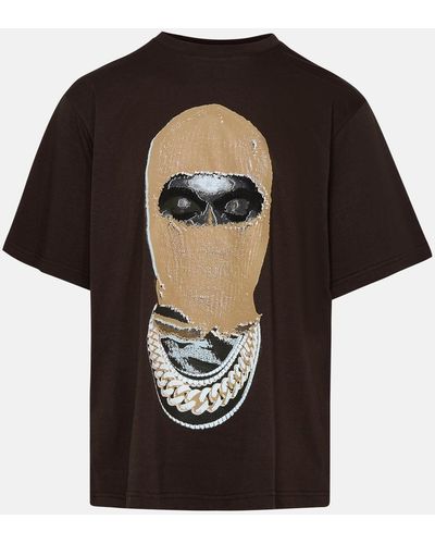 ih nom uh nit Mask Cotton T-shirt - Brown