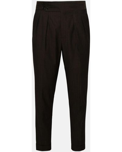 Luigi Bianchi Virgin Wool Pants - Black