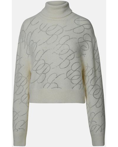 Blumarine Ivory Alpaca Blend Sweater - Gray