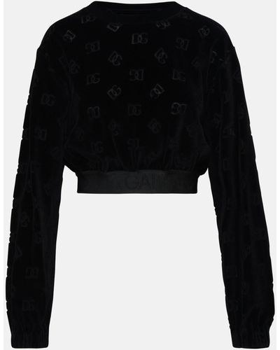 Dolce & Gabbana Velvet Sweatshirt - Black
