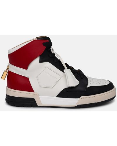Buscemi 'air Jon' Red And Leather Sneakers - White
