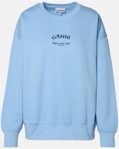 Ganni Organic Cotton Sweatshirt - Blue