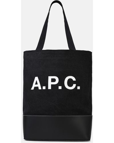 A.P.C. Small 'shopping Axel' Cotton Bag - Black