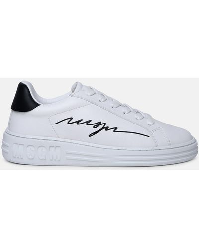 MSGM Leather Sneakers - White