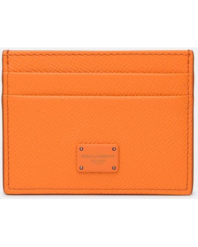 Dolce & Gabbana Leather Dauphine Card Holder - Orange