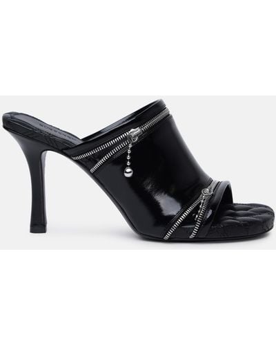 Burberry 'peep' Leather Sandals - Black
