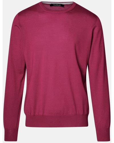 Gran Sasso Burgundy Cashmere Blend Sweater - Red