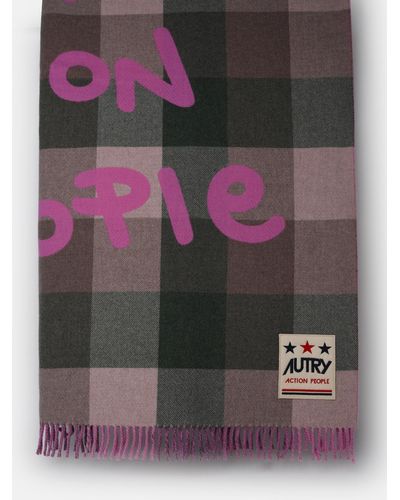 Autry Multicolored Wool Blend Blanket - Pink